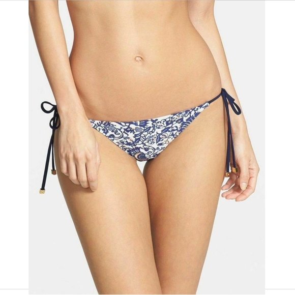 NWT $95‎ Tory Burch Madura Bikini String Bottoms in Blue [SZ XS ] - Picture 6 of 6